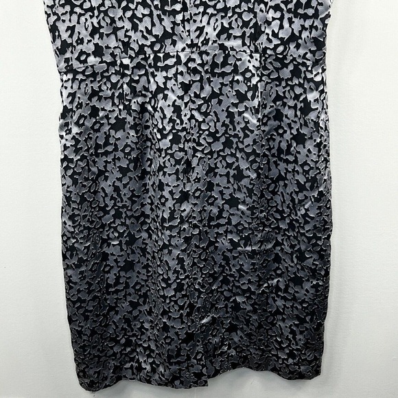 Brooks Brothers Gray Black Sleeveless Burnout Shift Dress 16 Mock Neck - Picture 5 of 16